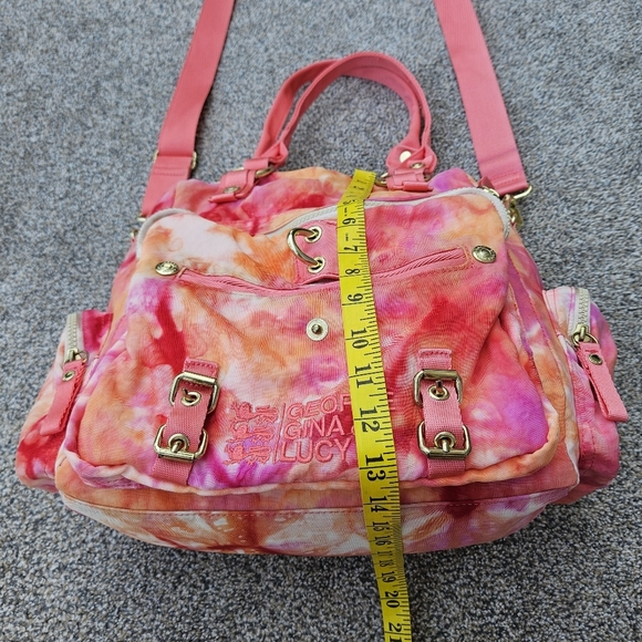 George Gina & Lucy Gimmetall Pink Orange Tye Dye Patterned Bag Crossbody Purse - Picture 10 of 16